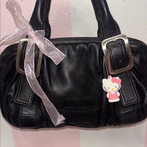 Black leather vintage bag